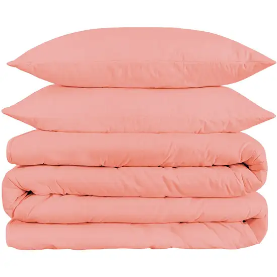 Dusty Rose King Cotton Blend 1500 Thread Count Washable Duvet Cover Set Photo 1