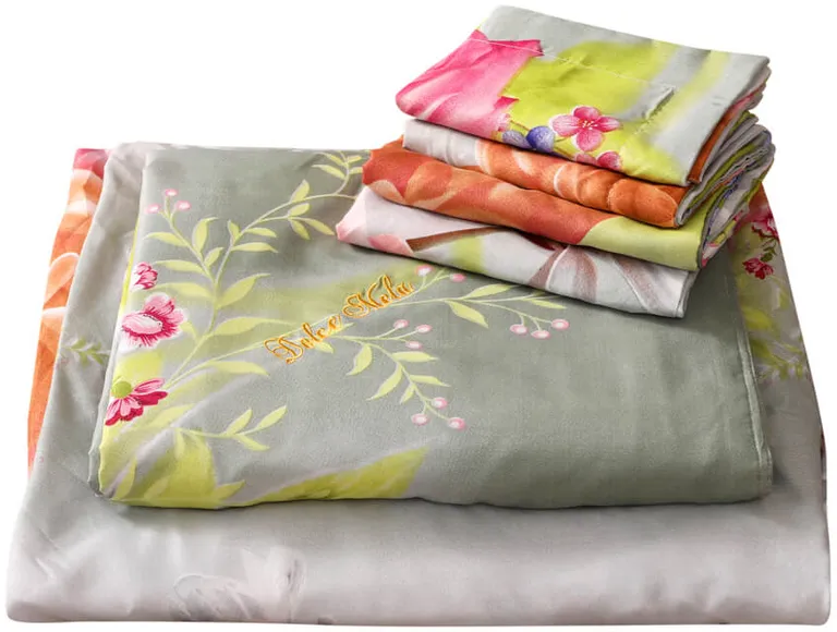 Duvet Cover Set, 6 Piece Luxury Floral Bedding, Dolce Mela DM723Q Photo 4