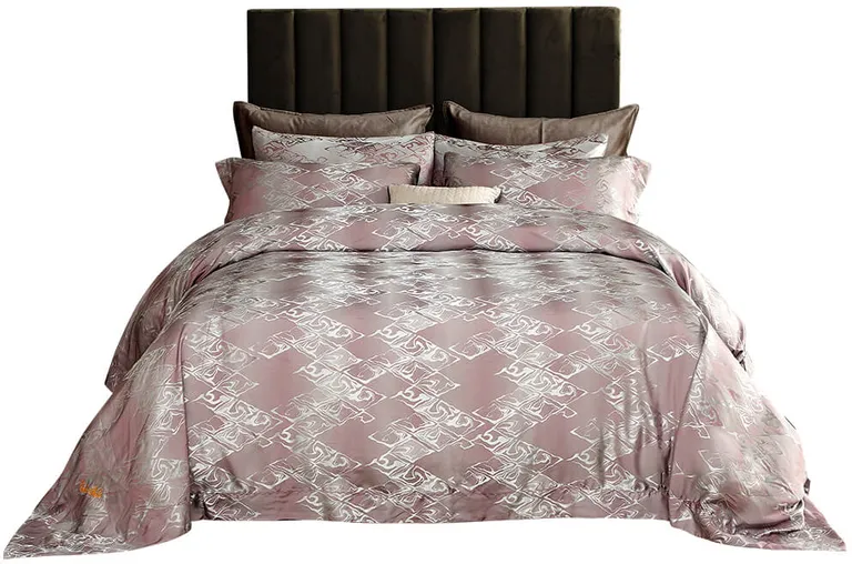 Duvet Cover Set, 6 Piece Luxury Jacquard Bedding, Dolce Mela DM714Q Photo 2
