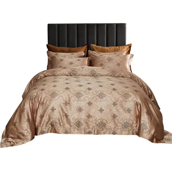 Queen Size Duvet Cover Set, 6 Piece Luxury Jacquard Bedding, Dolce Mela Los Angeles  DM719Q Photo 2