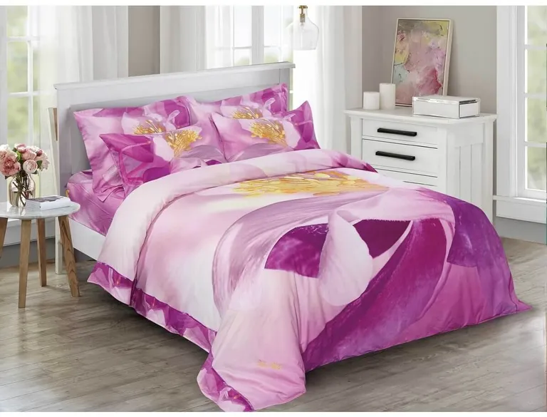 Duvet Cover Set, Size Floral Bedding, Dolce Mela - DM703K Photo 1