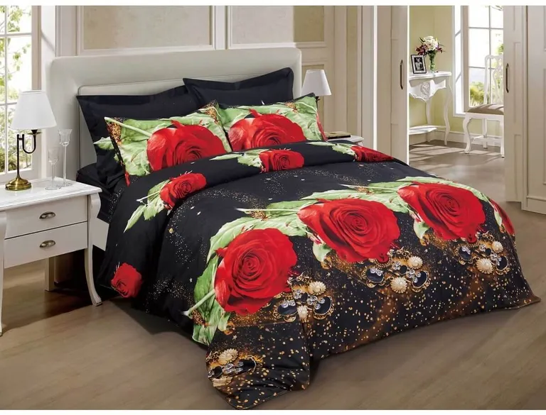 Duvet Cover Set, Size Floral Bedding, Dolce Mela - DM707K Photo 1
