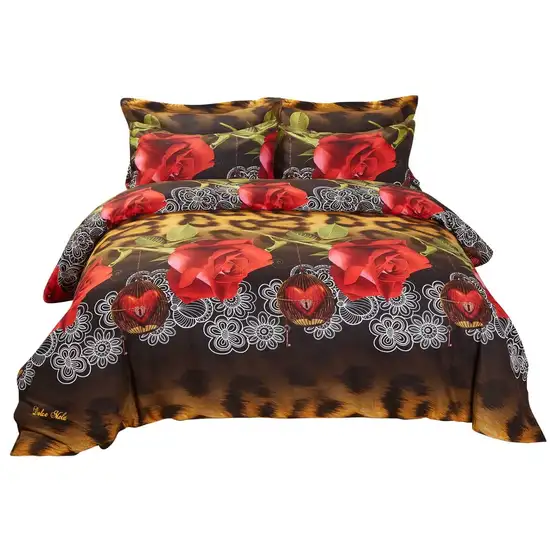 Duvet Cover Set, King Size Floral Bedding, Dolce Mela - Passion DM709K Photo 3