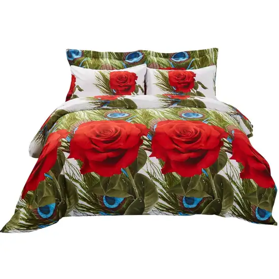 Duvet Cover Set, King Size Floral Bedding, Dolce Mela - Romeo DM711K Photo 3