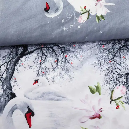 Duvet Cover Set, King Size Pictorial Bedding, Dolce Mela - Mute Swan DM705K Photo 2