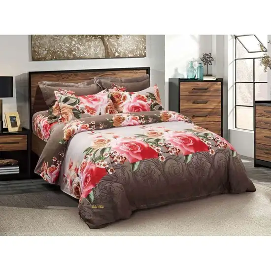 Duvet Cover Set, Queen size Floral Bedding, Dolce Mela - Rose Medley DM708Q Photo 1
