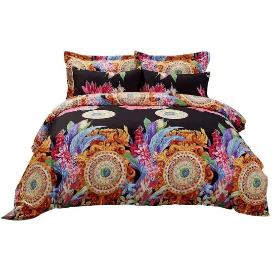 Duvet Cover Set, Queen size Floral Bedding, Dolce Mela - Ecstasy DM712Q Photo 3