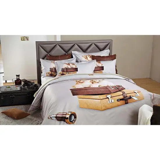 Queen Size Duvet Cover Sheets Set, Best Friends Photo 2