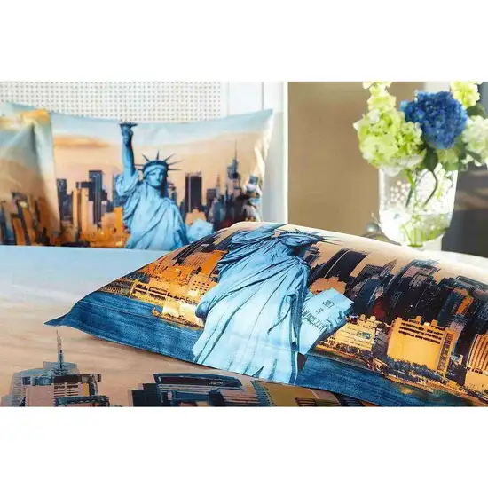 Queen Size Duvet Cover Sheets Set, Statue of Liberty Photo 1