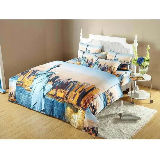 Queen Size Duvet Cover Sheets Set, Statue of Liberty Photo 2