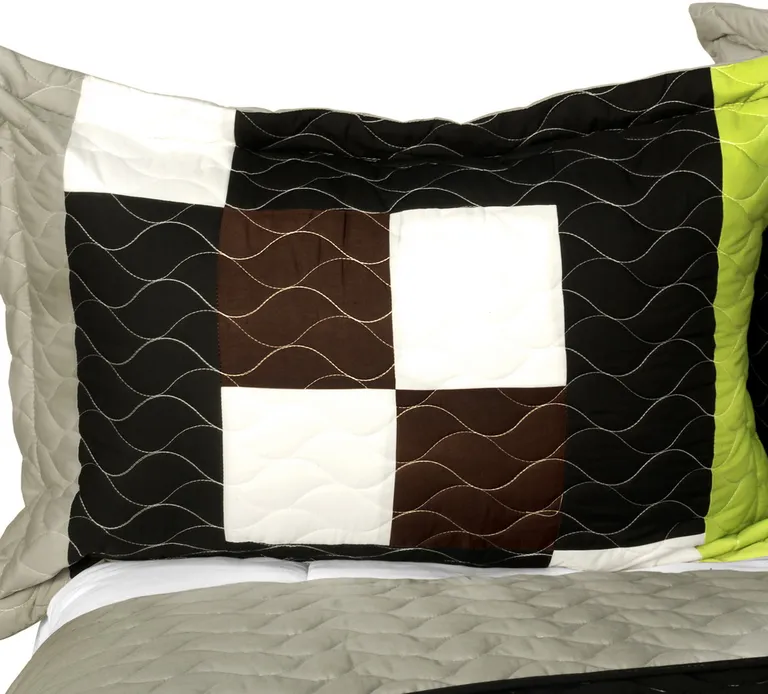 Earth Chant - 3PC Vermicelli - Quilted Patchwork Quilt Set (Full/Queen Size) Photo 2