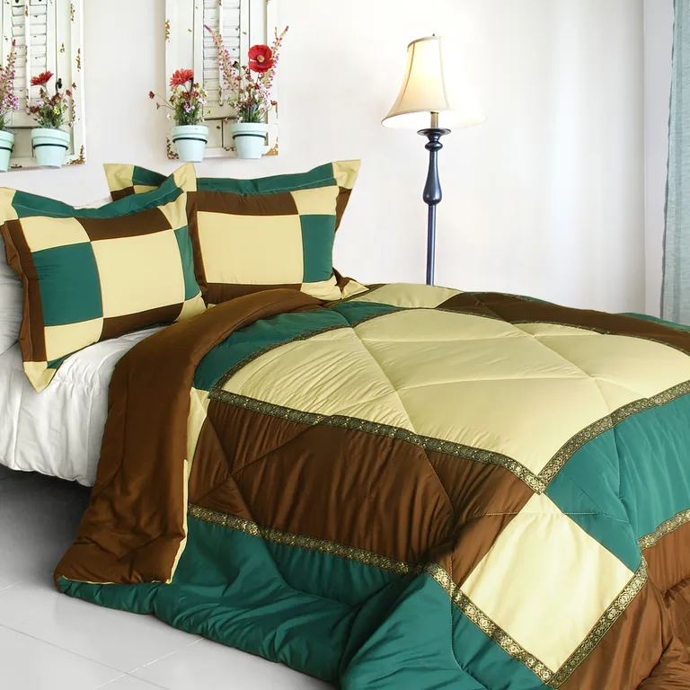 Elegant Art - Quilted Patchwork Down Alternative Comforter Set (Twin Size) Photo 1