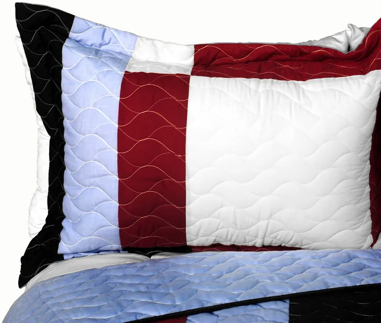 Elegant Voice - Brand New Vermicelli-Quilted Patchwork Quilt Set Full/Queen Photo 2