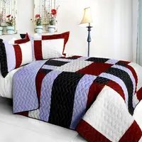 Photo of Elegant Voice - Brand New Vermicelli-Quilted Patchwork Quilt Set Full/Queen