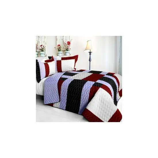 Elegant Voice -  Brand New Vermicelli-Quilted Patchwork Quilt Set Full/Queen Photo 2