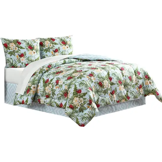 Elia 8 Piece Polyester King Comforter Set, Tropical Design Photo 1