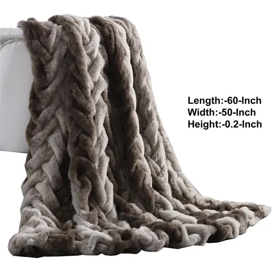 Eus Faux Fur Braided Reverse Flannel Throw The Urban Port Photo 4