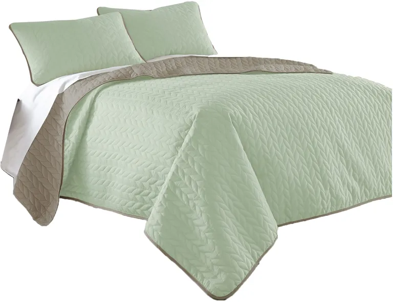 Eva 3 Piece King Microfiber Reversible Coverlet Set Quilted Photo 1