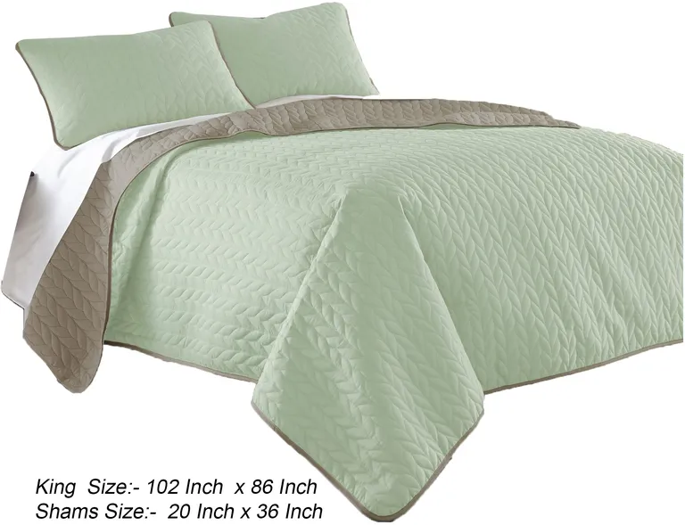 Eva 3 Piece King Microfiber Reversible Coverlet Set Quilted Photo 5