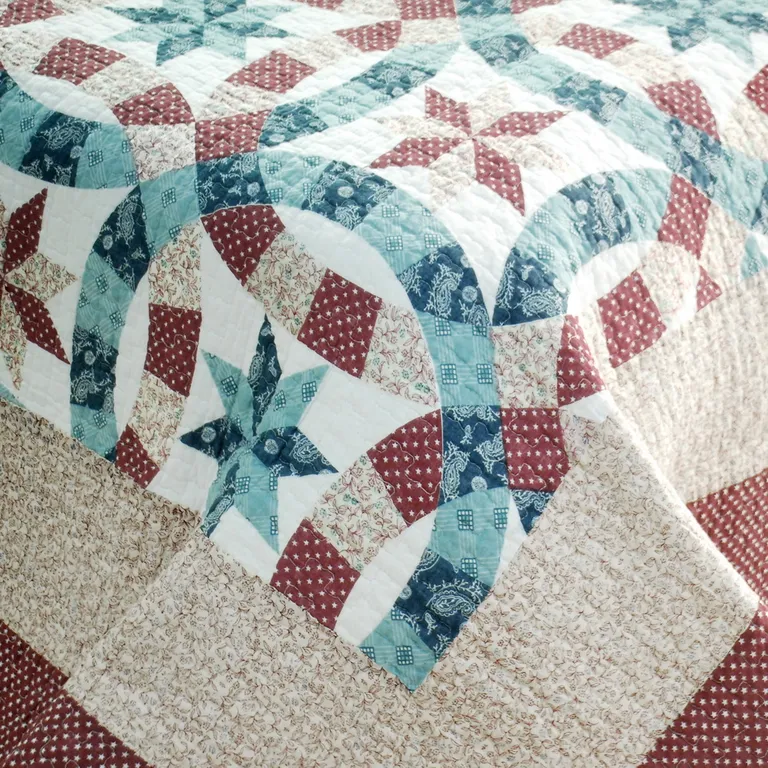 Falling Snow - 3PC Cotton Vermicelli-Quilted Printed Quilt Set (Full/Queen Size) Photo 2