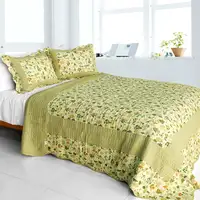 Photo of Fantasia Original - Cotton 3PC Vermicelli-Quilted Patchwork Quilt Set (Full/Queen Size)