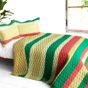 Photo of Ferragamo Romantic - 3PC Vermicelli-Quilted Patchwork Quilt Set (Full/Queen Size)