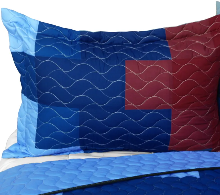 Fire & Ice - 3PC Vermicelli - Quilted Patchwork Quilt Set (Full/Queen Size) Photo 2