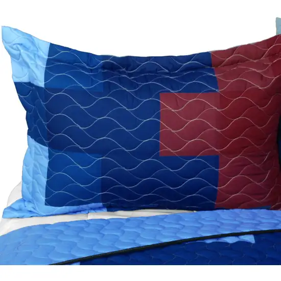 Fire & Ice -  3PC Vermicelli - Quilted Patchwork Quilt Set (Full/Queen Size) Photo 3