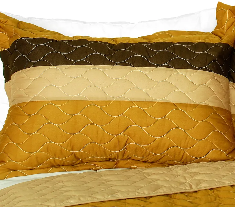 Flying in the Wind - 3PC Vermicelli-Quilted Patchwork Quilt Set (Full/Queen Size) Photo 1