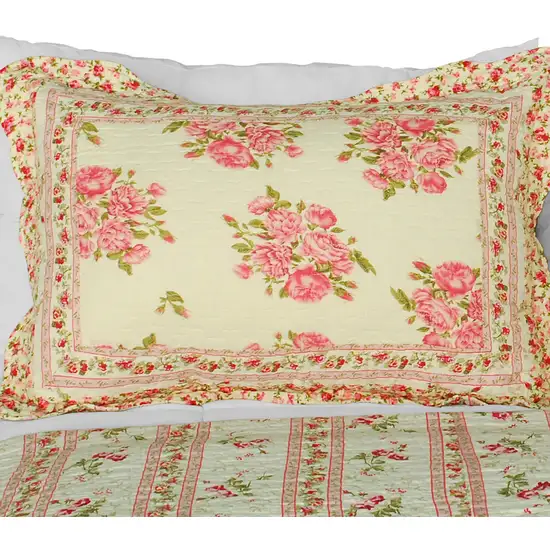 Foliflora -  Cotton 3PC Vermicelli-Quilted Patchwork Quilt Set (Full/Queen Size) Photo 3