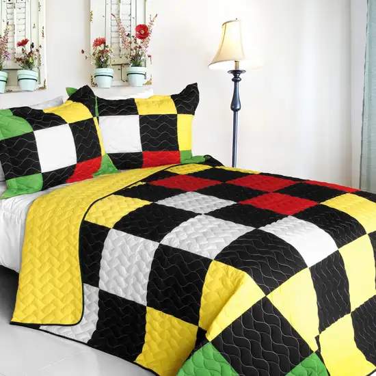 Forever -  3PC Vermicelli - Quilted Patchwork Quilt Set (Full/Queen Size) Photo 1