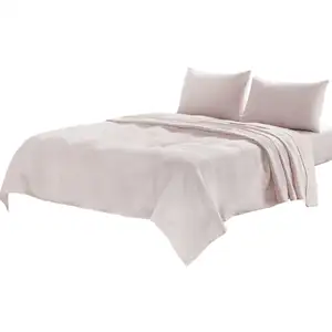 Photo of Four Piece Champagne Pink Linen Sheet Set