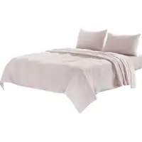 Photo of Four Piece Champagne Pink Linen Sheet Set