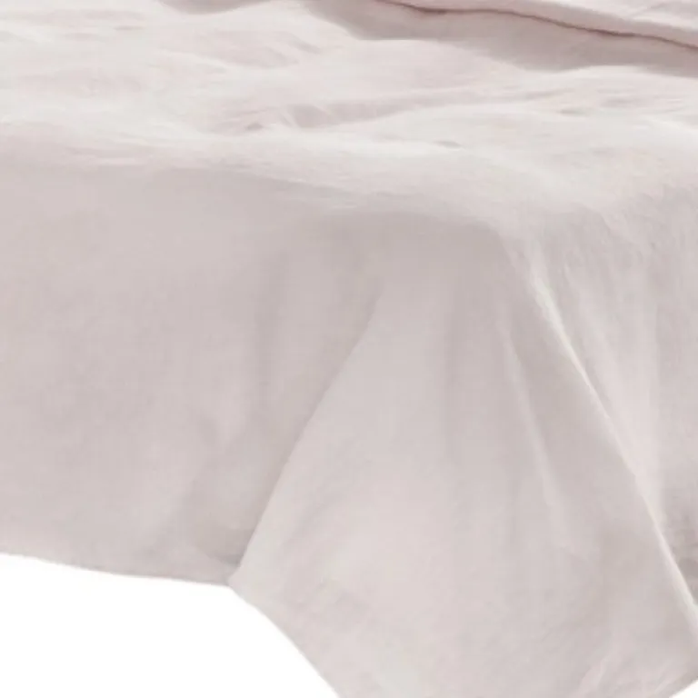 Four Piece Champagne Pink Linen Sheet Set Photo 5