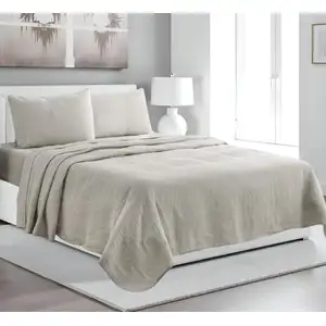 Photo of Four Piece Light Gray Linen Sheet Set