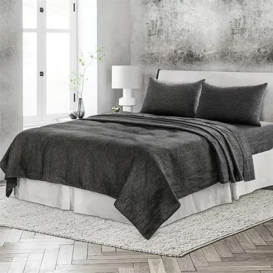 Four Piece Onyx Linen Sheet Set Photo 7