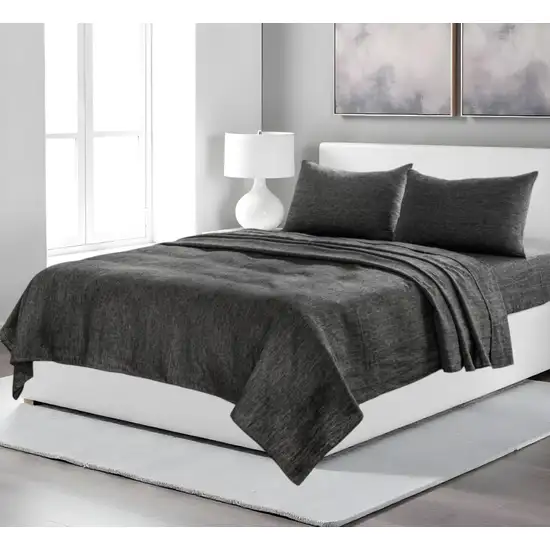 Four Piece Onyx Linen Sheet Set Photo 2