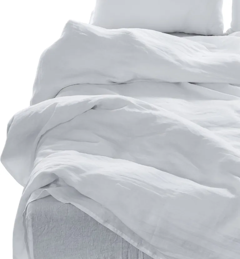 Four Piece White Linen  Sheet Set Photo 3