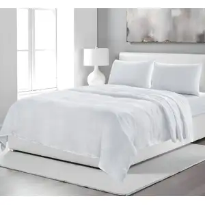 Photo of Four Piece White Linen  Sheet Set