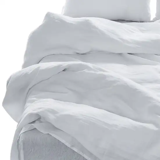 Four Piece White Linen  Sheet Set Photo 5