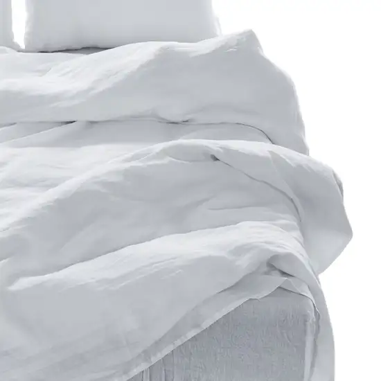 Four Piece White Linen  Sheet Set Photo 6