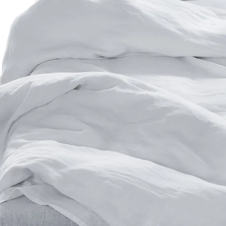 Four Piece White Linen  Sheet Set Photo 5