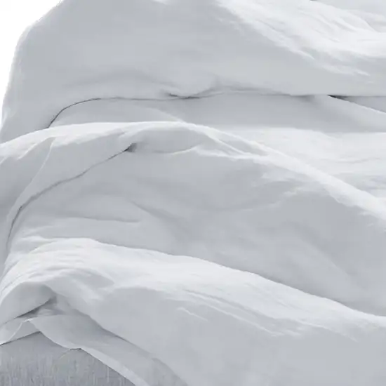 Four Piece White Linen Sheet Set Photo 5