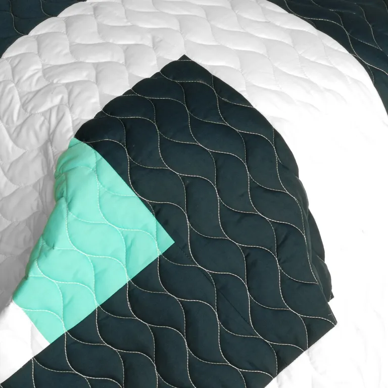 Franceschi - Vermicelli-Quilted Patchwork Geometric Quilt Set Full/Queen Photo 3