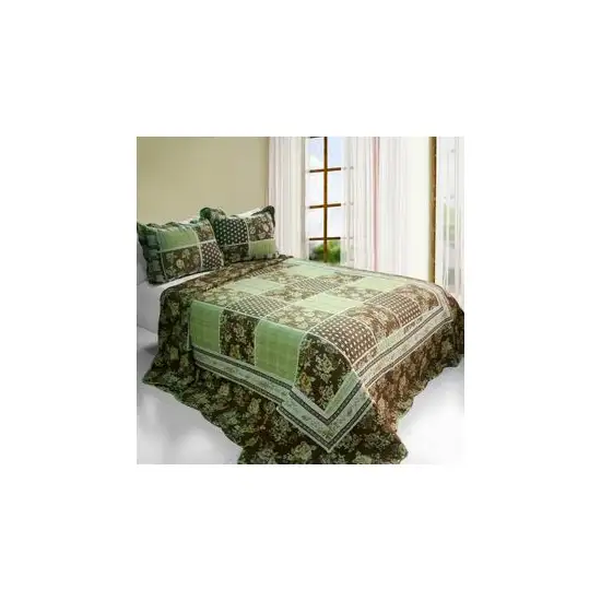 Free Life -  Cotton 3PC Vermicelli-Quilted Printed Quilt Set (Full/Queen Size) Photo 2