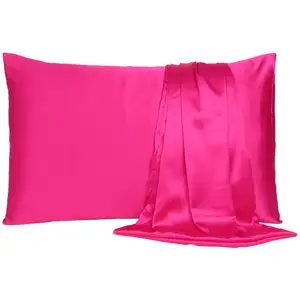 Photo of Fuchsia Dreamy Set Of 2 Silky Satin King Pillowcases