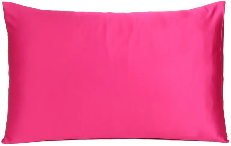 Fuchsia Dreamy Set Of 2 Silky Satin King Pillowcases Photo 2