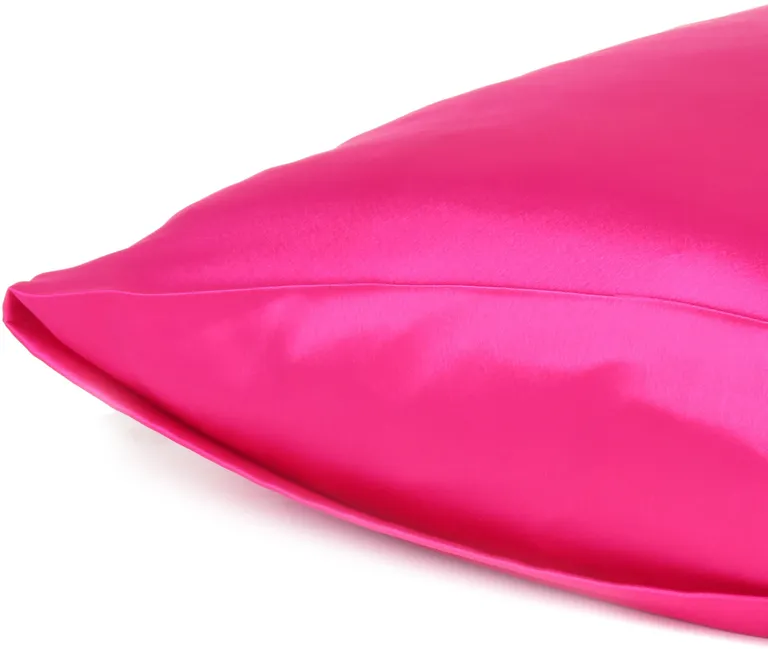 Fuchsia Dreamy Set Of 2 Silky Satin King Pillowcases Photo 5