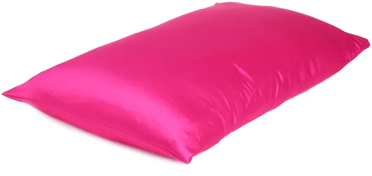 Fuchsia Dreamy Set Of 2 Silky Satin King Pillowcases Photo 3