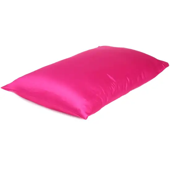 Fuchsia Dreamy Set Of 2 Silky Satin King Pillowcases Photo 3